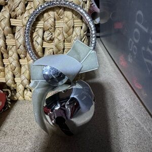 Silver Holiday Bell with Bow